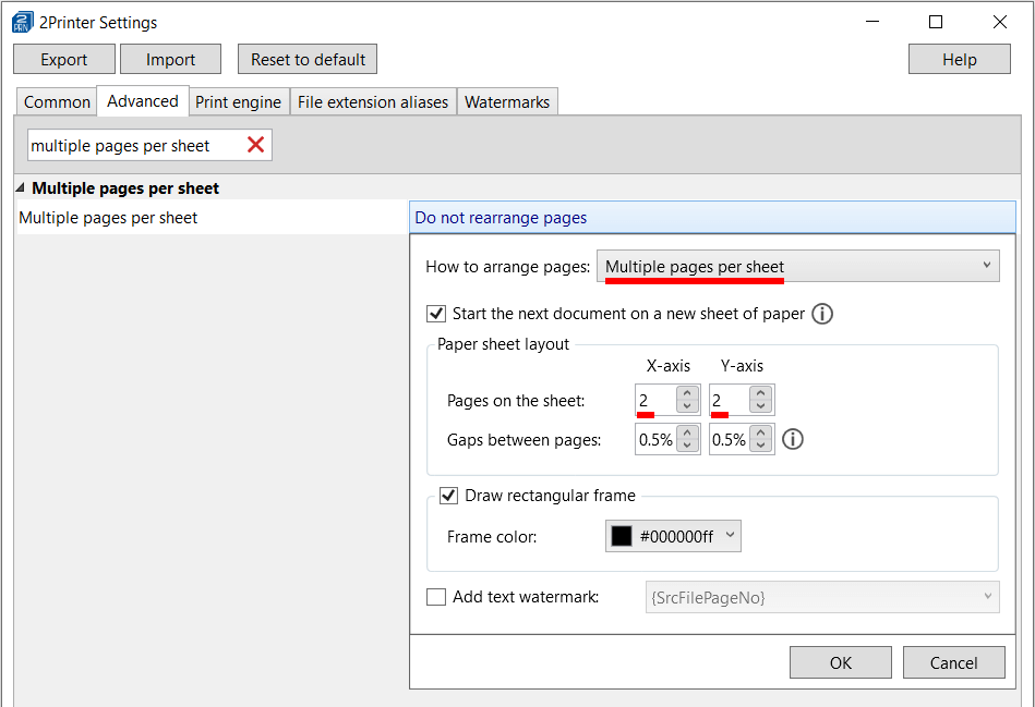 Printing multiple documents (or pages) on the same paper sheet using a command line tool