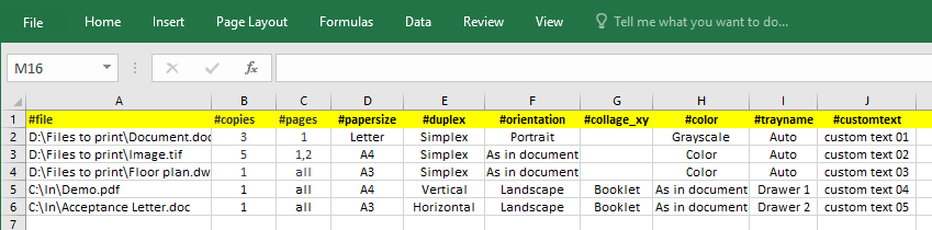 Importing Excel list to 2Printer for batch printing