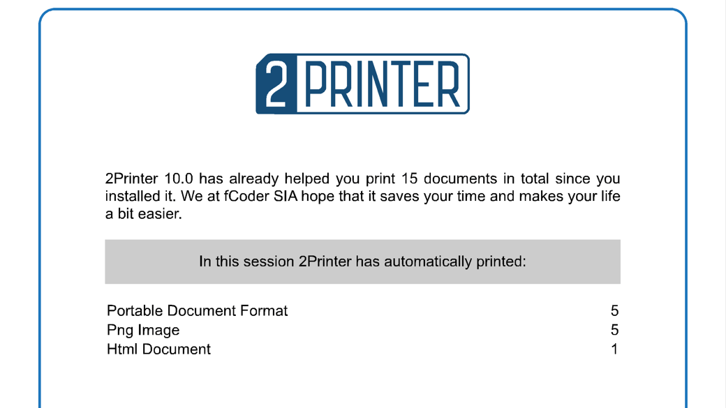 Print report page in 2Printer