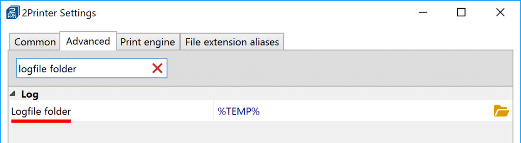 Change log file location