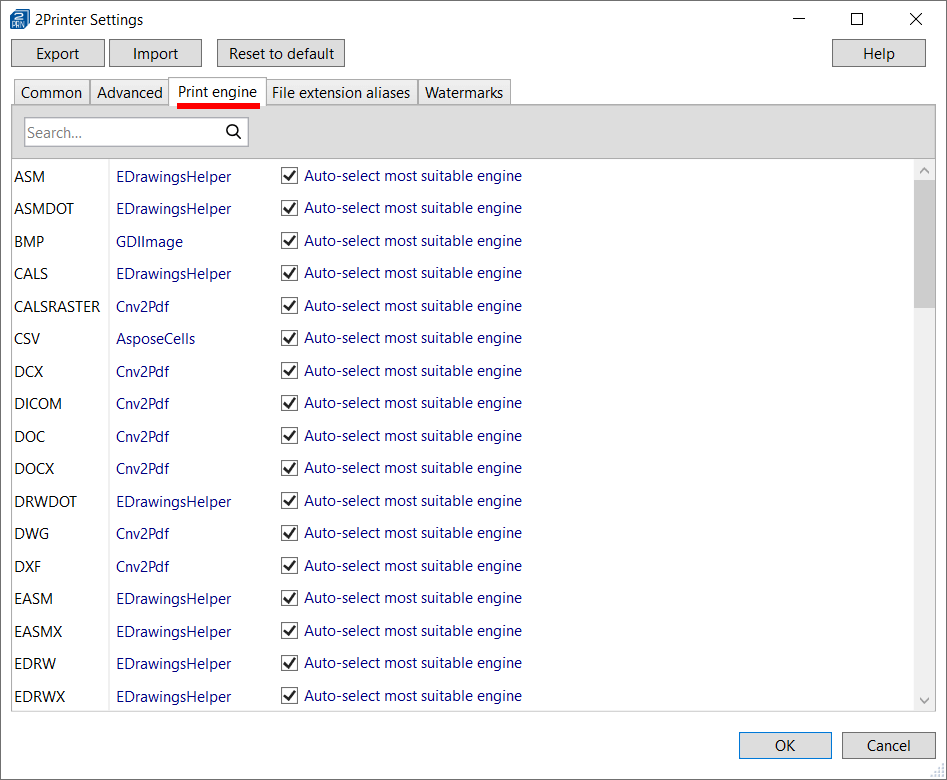 Advanced Settings of 2Printer